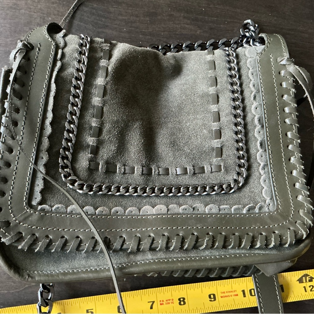 Zara Olive Green Suede Bag